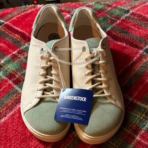 Birkenstock Men's Cream and Green Casual Sneakers